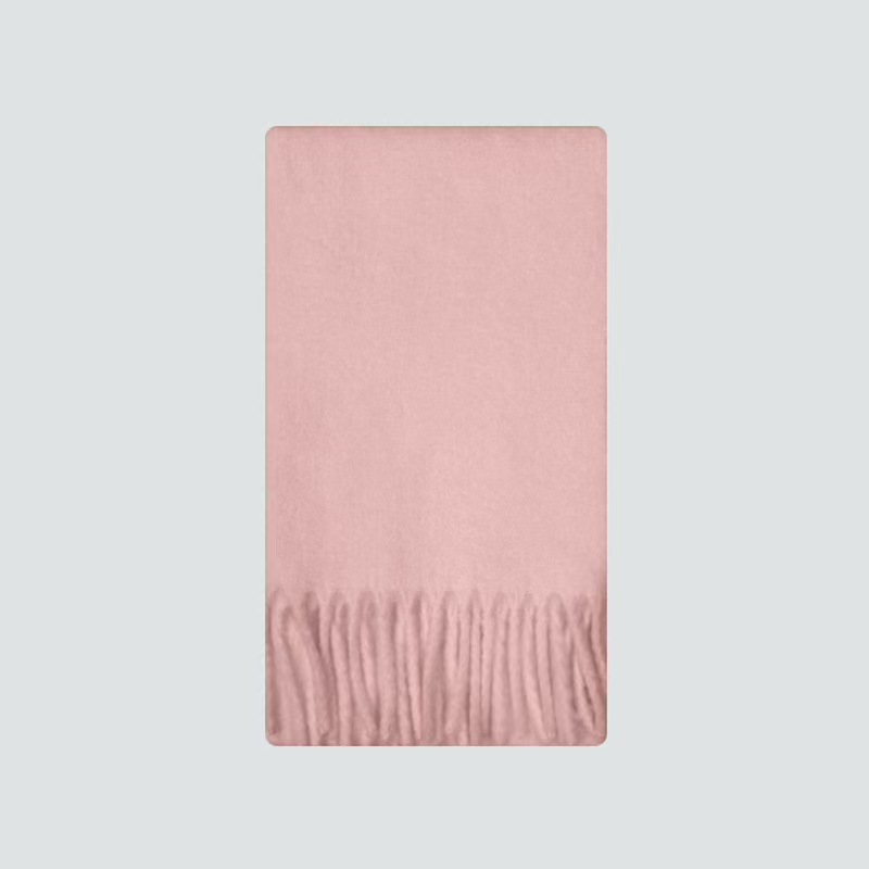 T219 new mint green snow bud powder replacement solid color wool scarf female winter soft atmosphere neck scarf