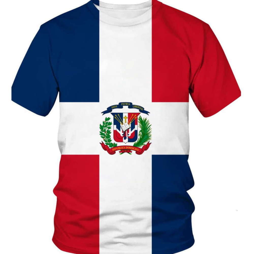 Mens T shirt Dominican Republic Flag Short Sleeve T-Shirt tee Casual tops summer clothes cool