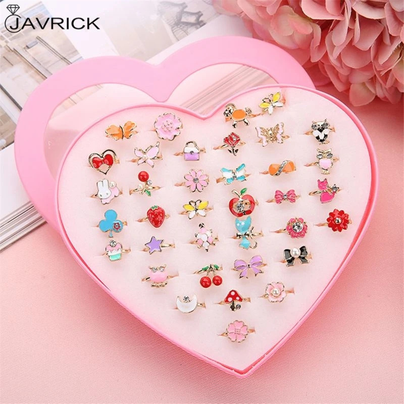 36 pieces of fancy adjustable cartoon rings party discount childrens and girls action character toys randomly delivered 250304