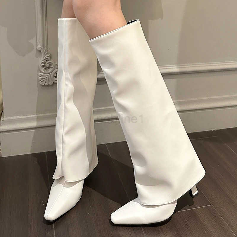 Fion Slip On Long Wen Wern Boots Fem Pumps Footwear New Shoes 2024 Ladies Modern Knee High H Boots Autumn Spring Z250304