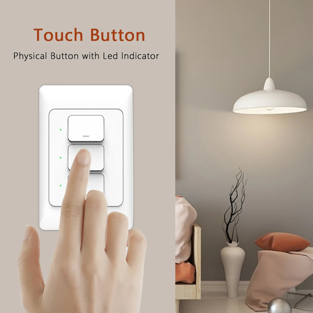 Tuya Zigbee3.0 Smart Wall Switch US AU Wall Push Button Physical Switches Smart Wireless Voice Remote Control Google Home Alexa 250303