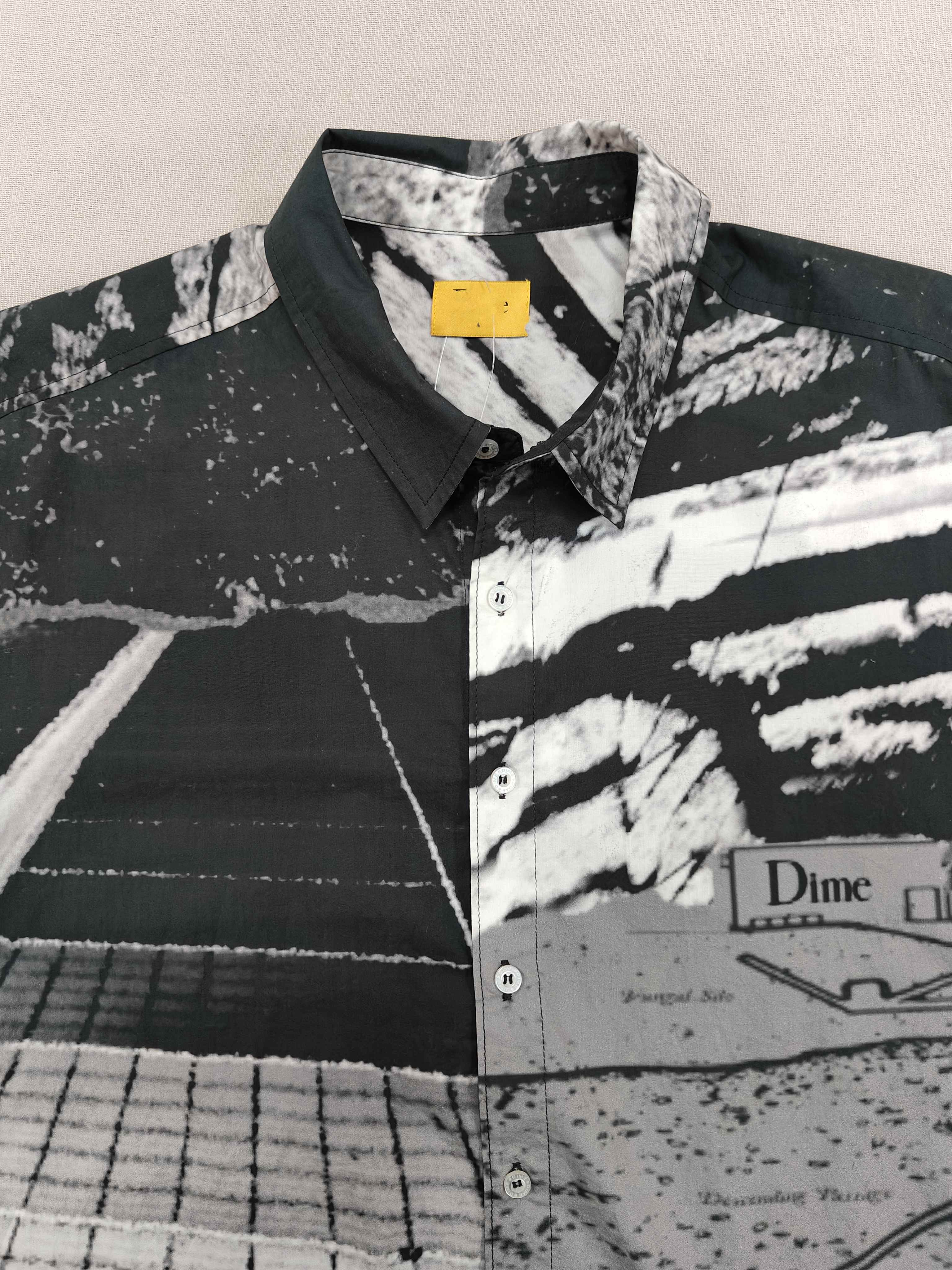 Men's Dark Green Patchwork Print Shirt Casual Shirt with Short Sleeve Street Style Print Loose Fitted