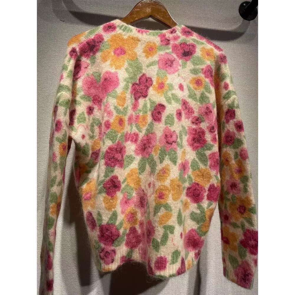 Women's Wool And Mohair Blend Ral Sweater Autumn Winter Pullover Long Sleeve Female O-Neck Jumper