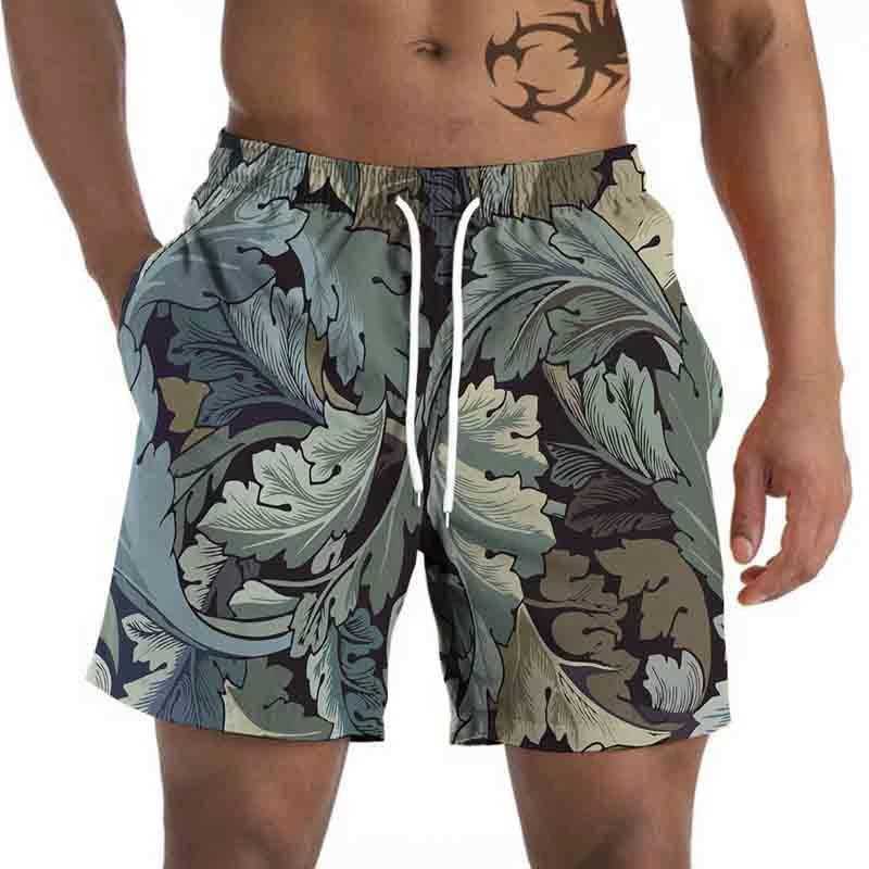 Vintage Coconut Tree 3D Printed Beach Pants New Mens Seaside Casual Loose Short Pants Women Fashion Hawaii Surf Board ShortsT250304