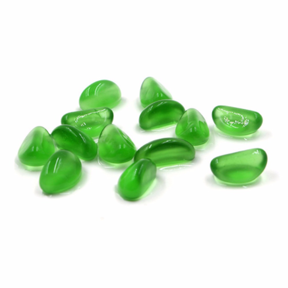 30Pcs Aquarium Blue Sky Cashew Glass Beads Fluorescent Stone Blue Light Stone Crystal Stone Fish Tank Decoration Accessories