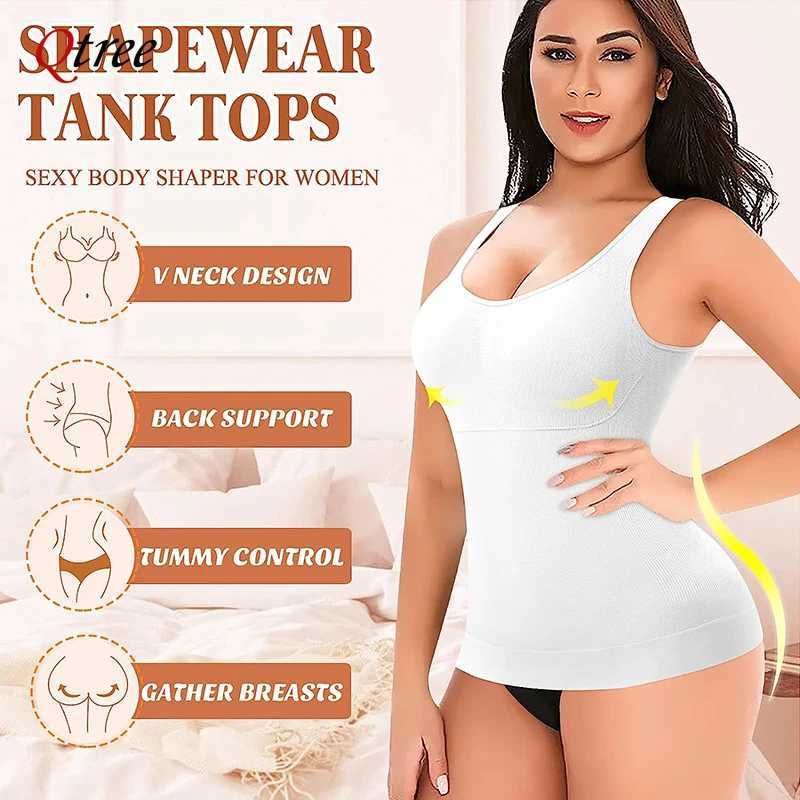 Qtree Women Tummy Control Shapewear Classic 2-IN-1 with Padded Bra High Elastic Strench Vest Body Shaper Slim Up Lift CorsetXJ250304