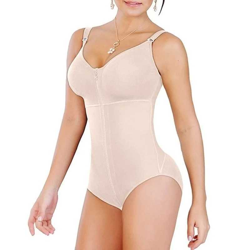 Womens Bodysuit Shapewear Slimming Tummy Control Full Body Shaper Panty Clip Zip with Bra Fajas Colombianas OverbustXJ250304