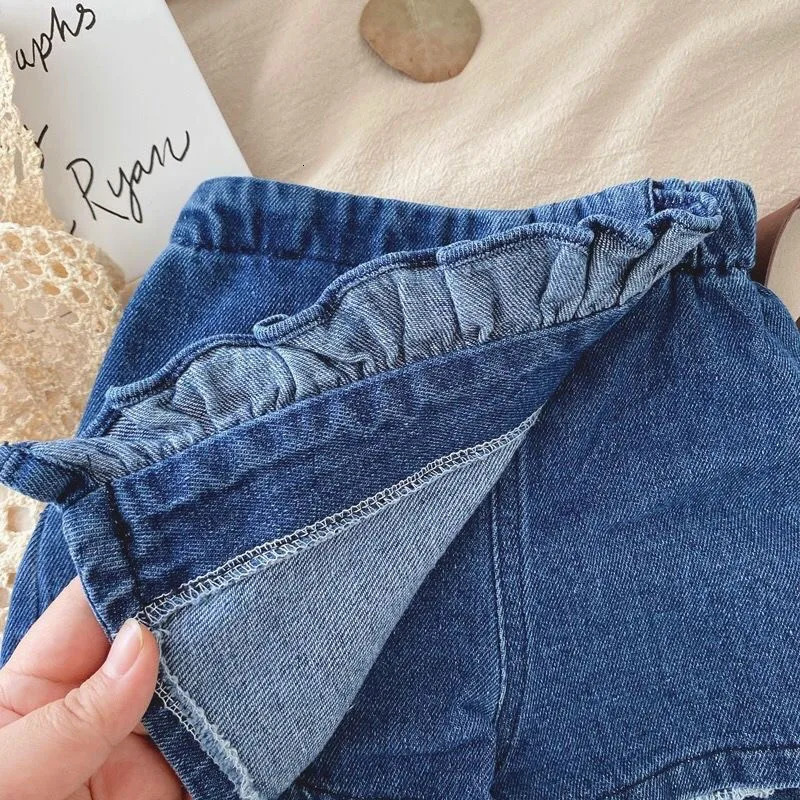 Milancel Summer Kids Clothes Set Girls Cute Hollow Tank TopDenim Shorts Children Thin Style Outwear 2PCS 250304