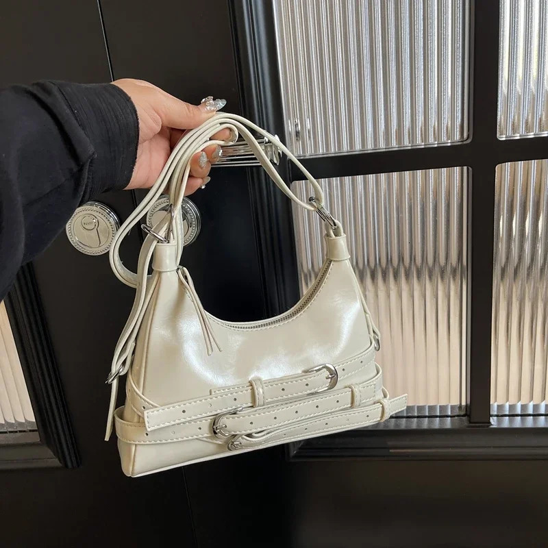 Fashion Sewing Thread Shoulder Bags Solid Soft Bags for Women Interior Compartment Zipper Pu Womens Handbags 250228