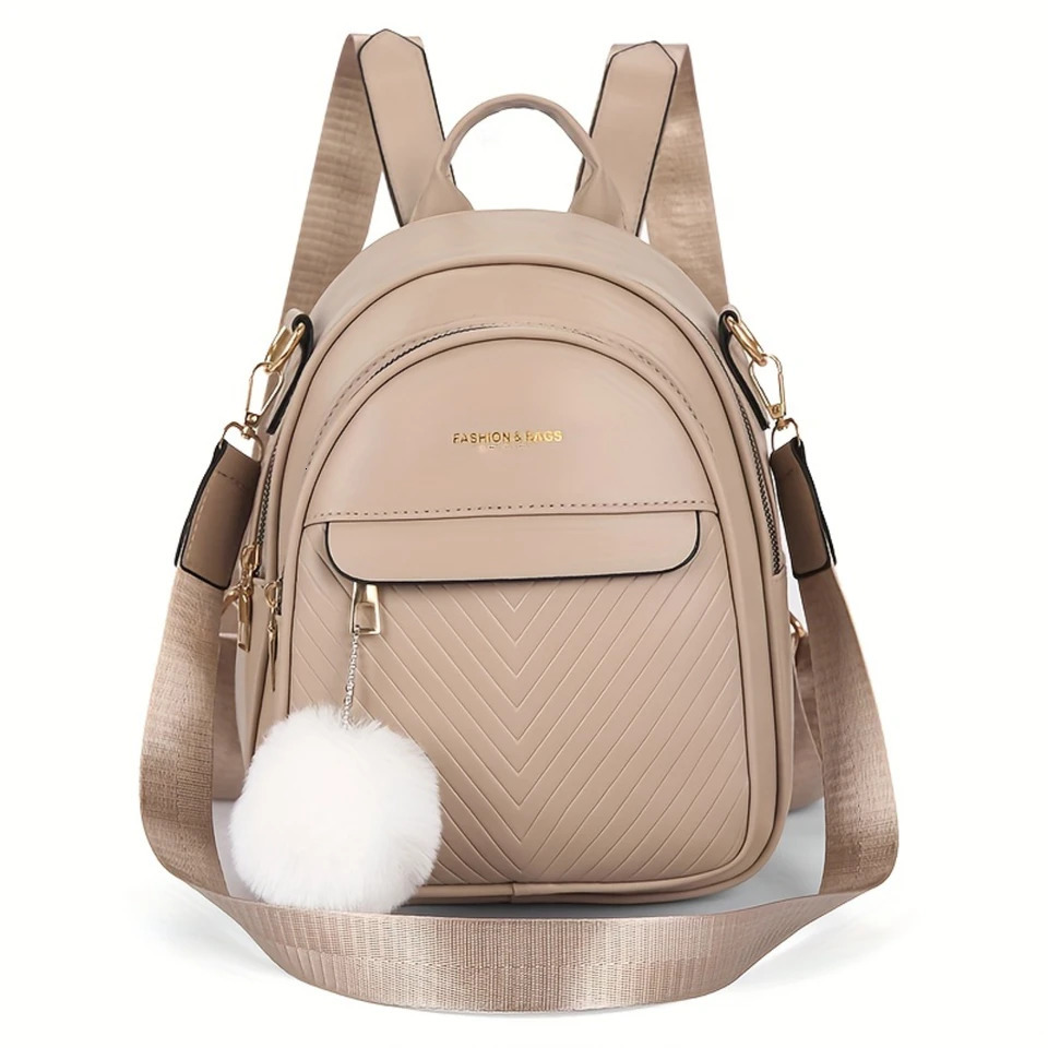 Ship from US Fashion Solid Color Backpack Purse Womens Small Daypack Twoway Shoulder Bag Simple Outdoor Travel Schoolbag 250304FBB