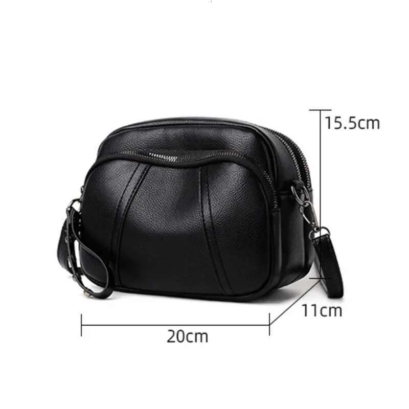 Solid Color Fashion Rivet Zipper Women's Mobile Phone Simple Lychee Pattern Soft Leather Shoulder Width Crossbody Bag