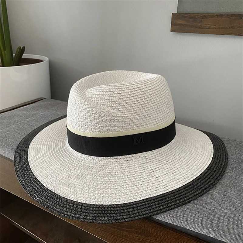 Womens summer flat-top sun hat Fashion hollow vintage str hat Hand-woven summer travel sun hatXJ250304