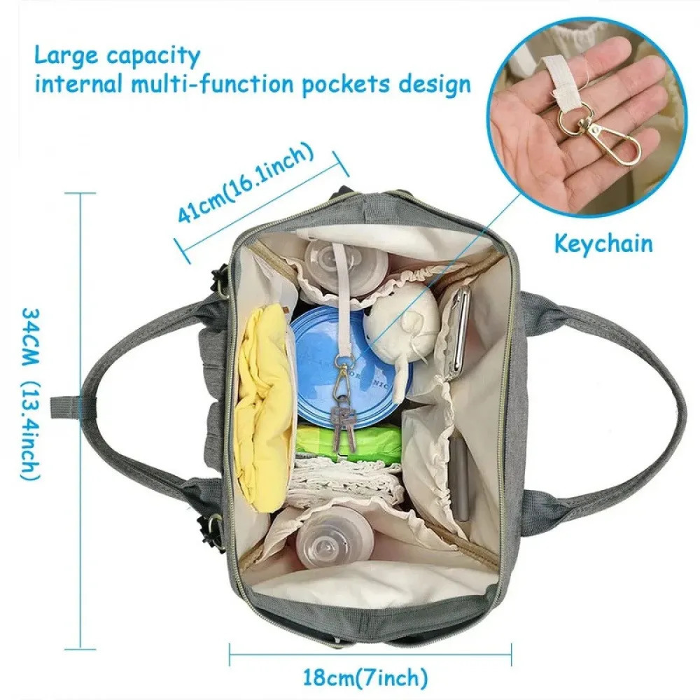 Large Capacity Diaper Bag Backpack Waterproof Maternity Bag Baby Diaper Bags With USB Interface Mummy Travel Bag For Stroller 250304