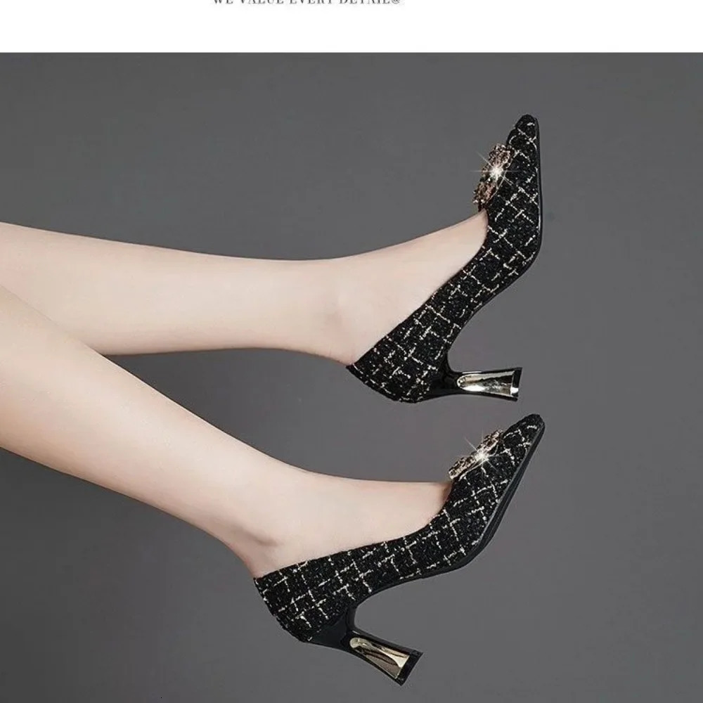 High Heels Women Spring Bling Pointed Toe Thin Heels Women Shoes Sexy Dress Wedding Pumps Heeled Shoes Zapatos De Mujer 250228