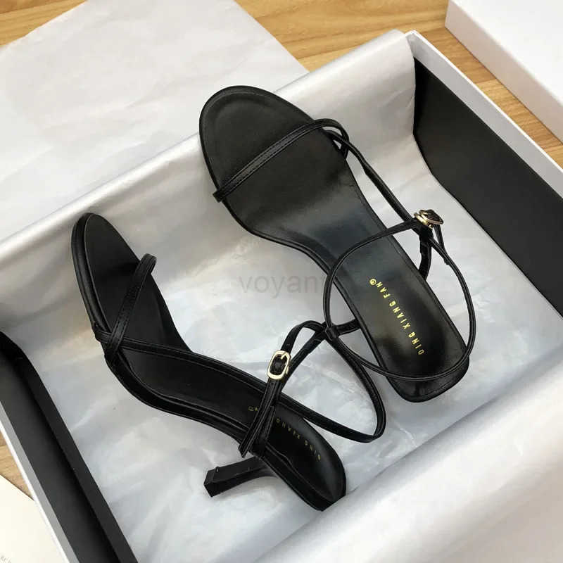 Sandalias Sexy High Heel Shoe Wen 2023 Anti Seas Trend Slim Heel Sandals with e Butt High Heel Sandals Luxury Wen Shoe Z250304