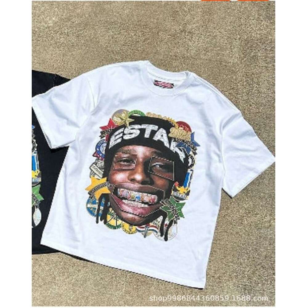 American Summer Round Neck Men's Printed Ins Top Pattern Street Trendy Brand Casual Short Sleeve T-shirt