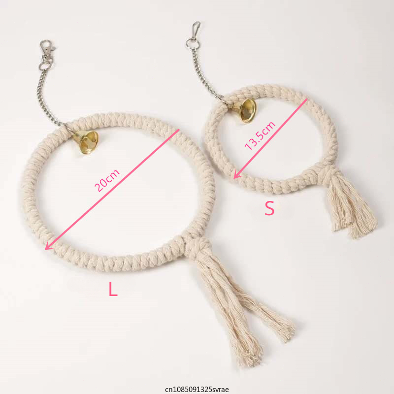 Parrot Cage Swing Toy Pet Bird Chewing Toy Cotton Thread Hanging Ring for Bird Boredom Breaker Cage Hanging Toy Bird Accessories