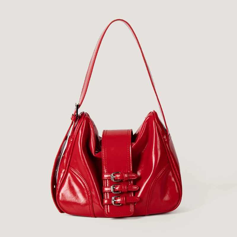 Texture Solid Versatile Single Shoulder Tote Bags for Women 2024 New Commuter Shopping Travel Red Large Capacity Handbags Z250303