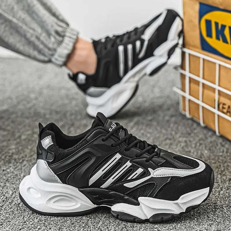 Breathable Shock Absorption Classical Running Lightweight Leather Sneakers Men Comfortable Outdoor Sport Shoes