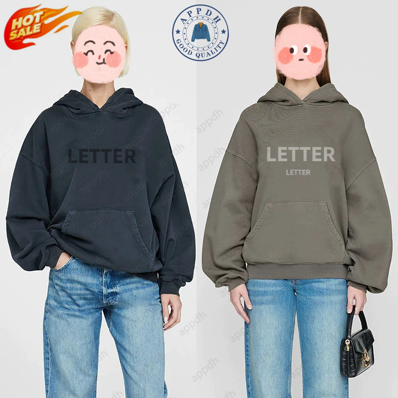 Designer Sweatshirt Pullover Casual Fashion Letter Vintage Print Round Neck Cotton Trend Loose S-L