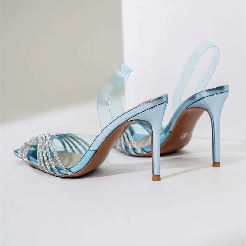 Thin Brand 10cm High heels Women Fashion Transparent PVC Rhie Sgbacks Gladiator Sandals Summer Party Prom Shoes
