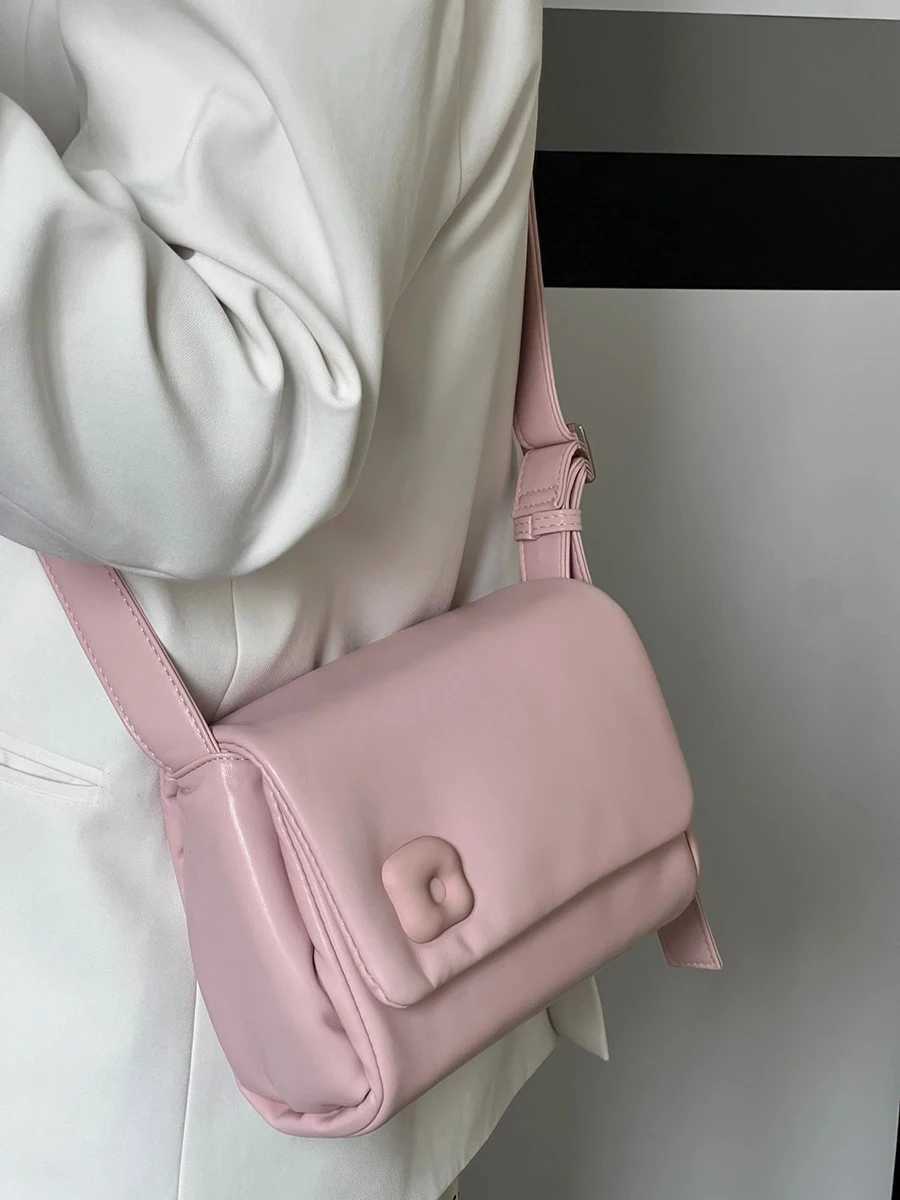 Red soft leather simple shoulder bag womens fashion version bridal handbag temperature luxury designer wedding bag Z250303