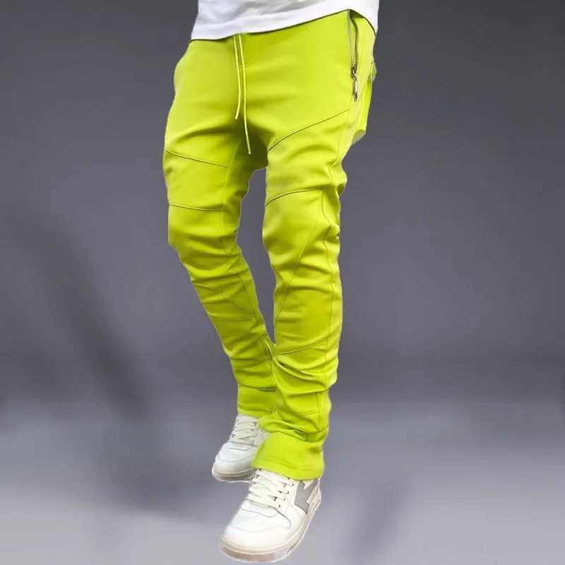 Sports pants mens autumn pleated ankle pants elastic ultra-thin backpack fashionable running casual pantsXJ250303