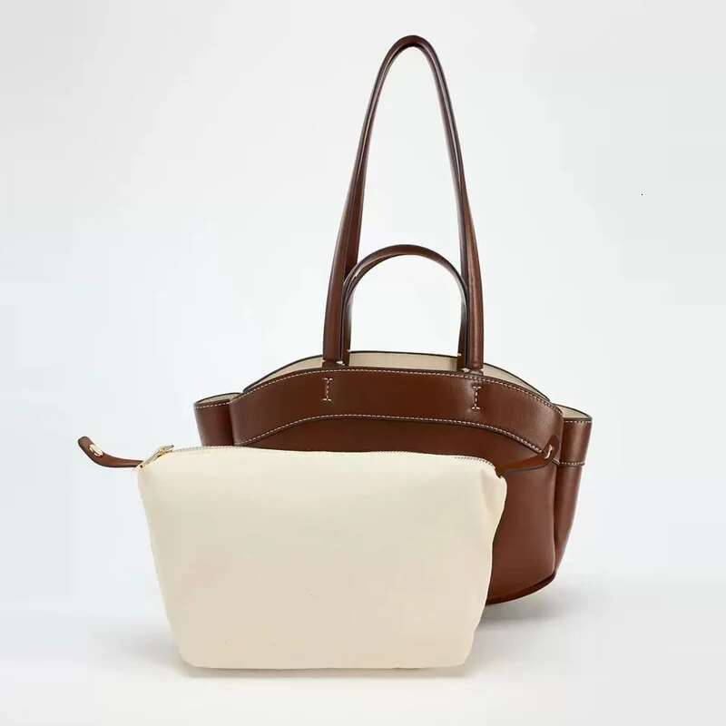 Fashion Large Capacity Women Shoulder Designer Lady Handbags Pu Leather Tote Commuter Bag Trend Two Bags Set 2024