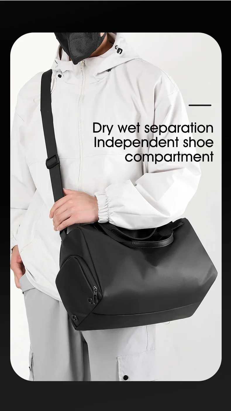 Zipper Large Capacity Oxford Travel Bag Solid Fitness Bag Thick Fabric High Capacity Waterproof Sports Bag Y250304