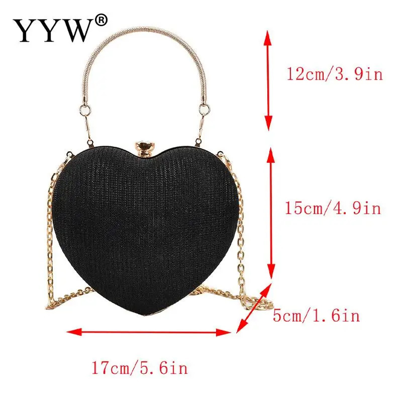 Sequins Love HeartShaped Evening Handbag Crystal Diamond Clutch Bag Top Handle Wedding Party Mini Purse Shoulder Messenger 250303
