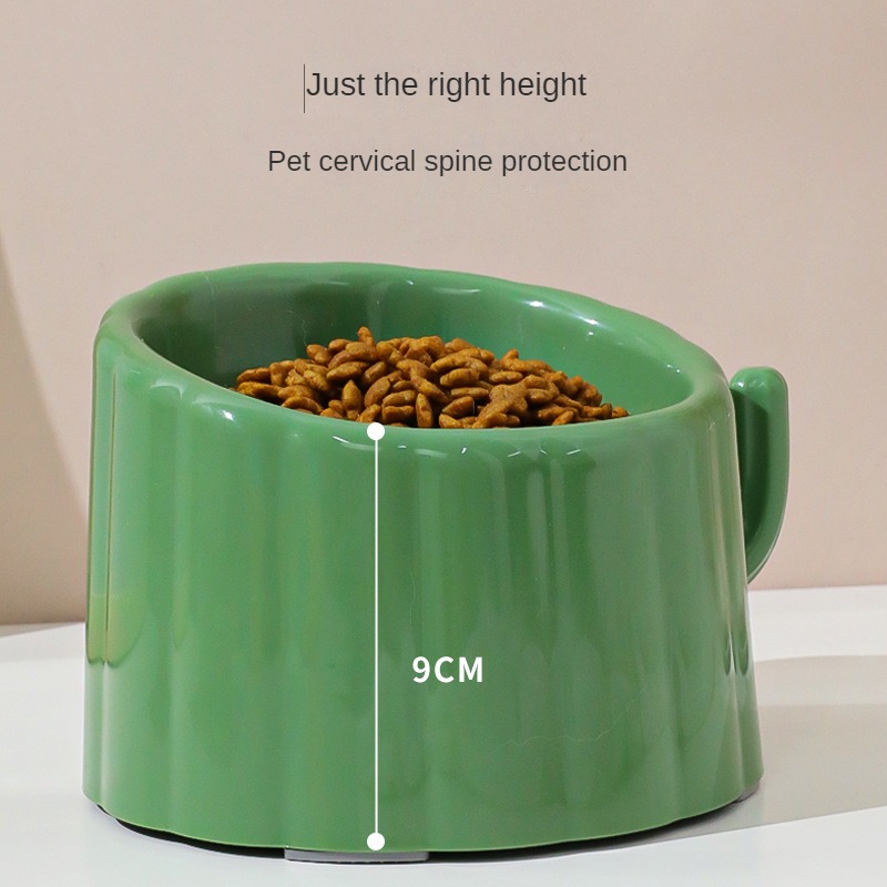 Cactus Dog Feeding Bowl Neck Protection Cat Food Bowl Anti Slip and Anti Knock Bowl Tilted High Footed Bowl Pet Supplies ForCats