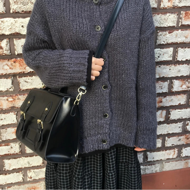 Korean Spring/Summer Cross Shoulder Bag Academy Style Womens Handbag Retro Oil Leather Bag Womens Handbag 250303