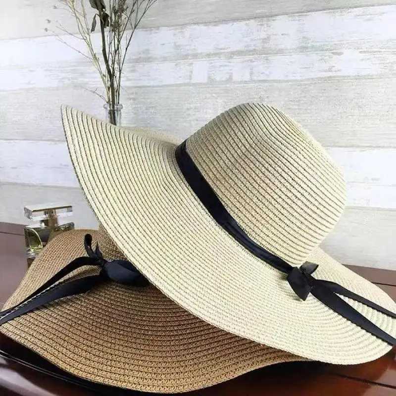 COKK Women Summer Hat Str Sun Hat Beach UV Protect Travel C La C Female Simple Foldable Wide Brim Floppy Girls Beach HatXJ250304