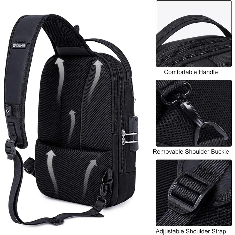 Geestock antitheft sling bag mens and womens cross chest day casual shoulder backpack 250227