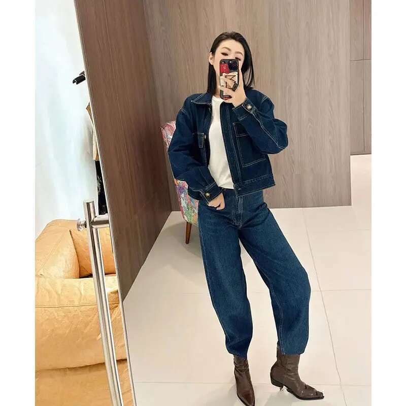 Liu Wen's TOT Short Loose Denim Jacket, Casual Slimming, Versatile And Stylish