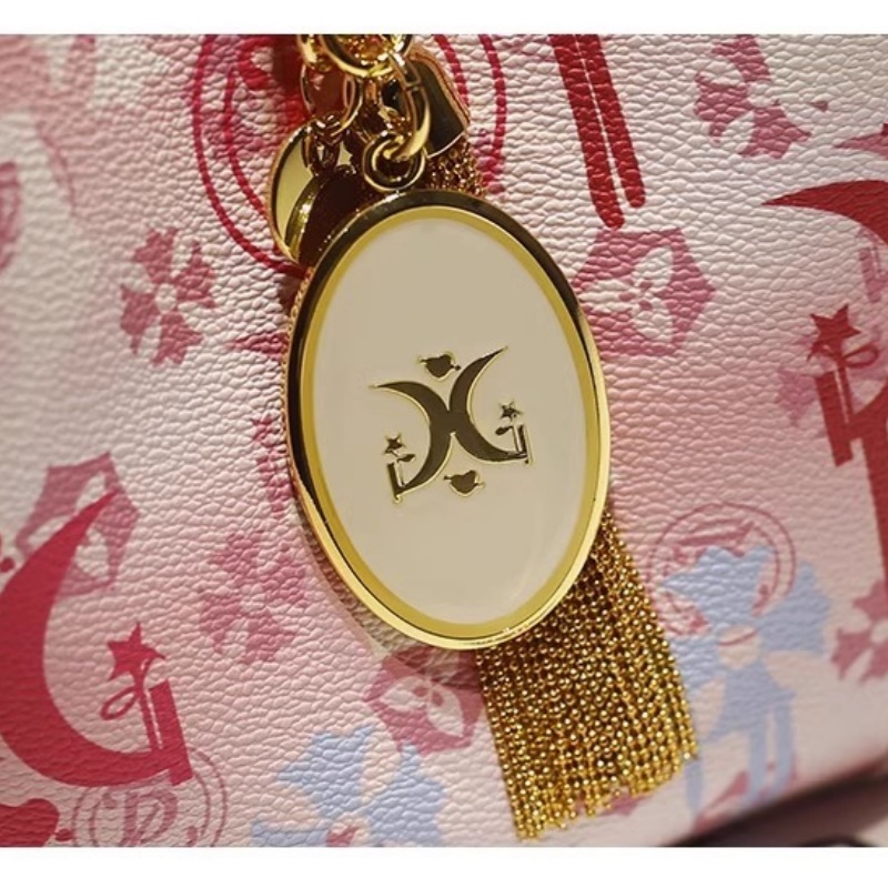 2025 Stylish Bucket Handbag Featuring a Dainty Tassel Pendant and Distinctive Print Pattern crafted from high - quality leather