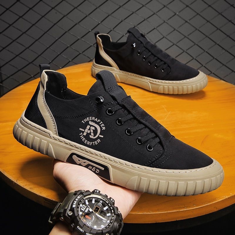 Labor Protection Summer Breathable Canvas Men's Designer Shoes Trend Versatile Fashion Outdoor Anti Slip Wear-resistant Lazy Sports Shoes Board S