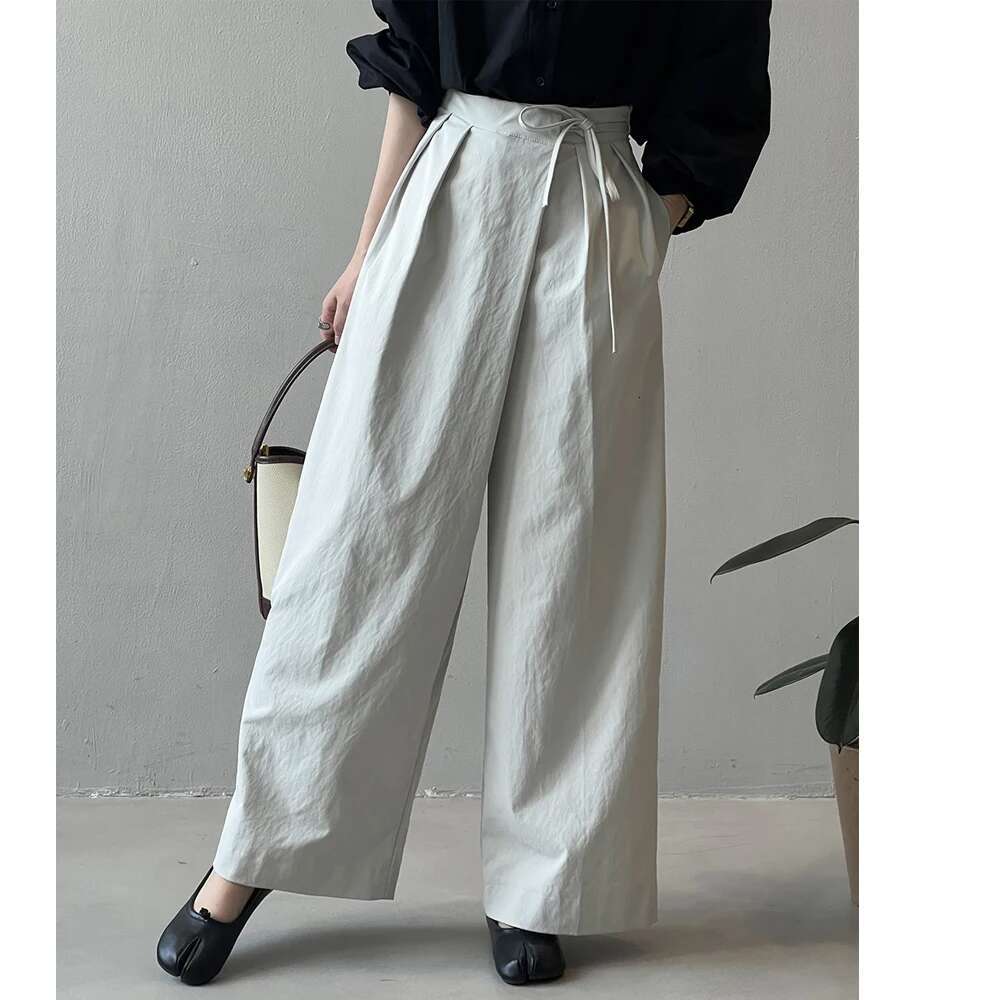 2024 Women Casual Wide Leg High Waist Fashion Clothes Black Brown Pants Female Trousers