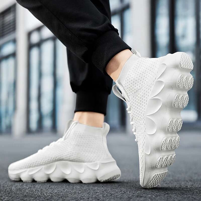 Trainers Breathable Soft Sole Sports Casual Fashion Lace-up Thick-soled Shoes Tenis Mascuo Mens White Sneakers