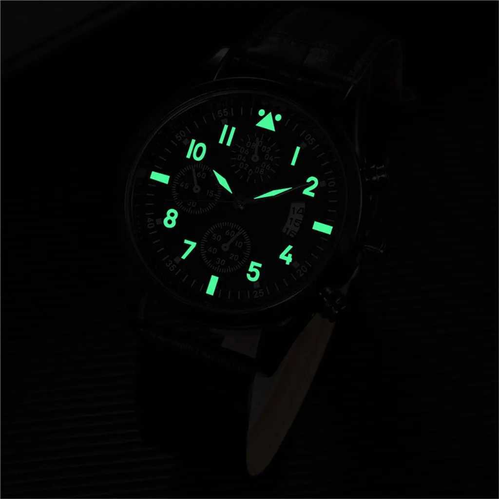 Popular mens leather with calendar and luminous functionsXJ250304