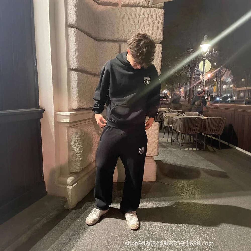 New youth trend hoodie casual style loose and comfortable autumn hooded sweatpants set