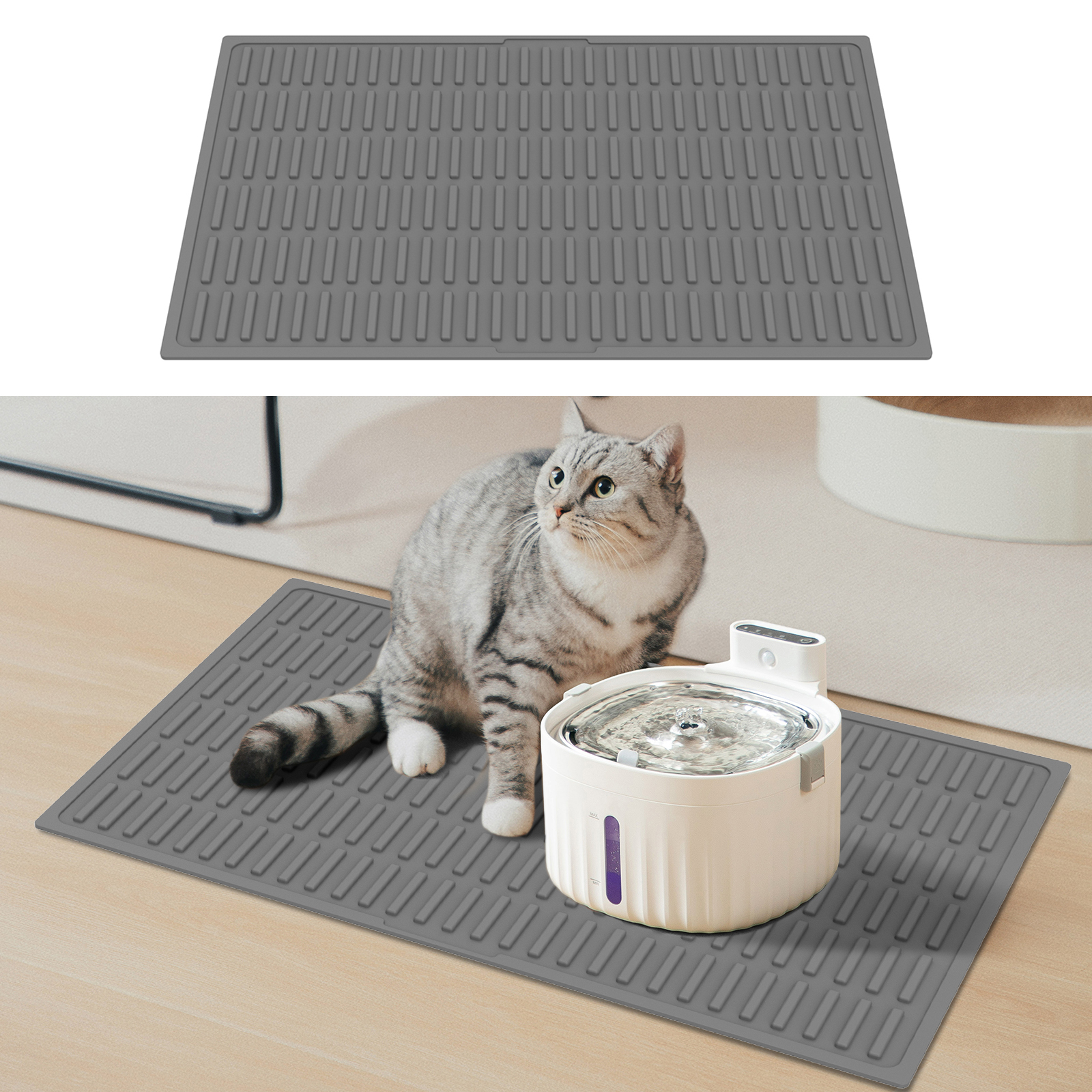 Cat Litter Mat Pet Waterproof Silicone Nonslip Toilet Litter Washable Wear-resistant Mat Cat Litter Catcher Pad