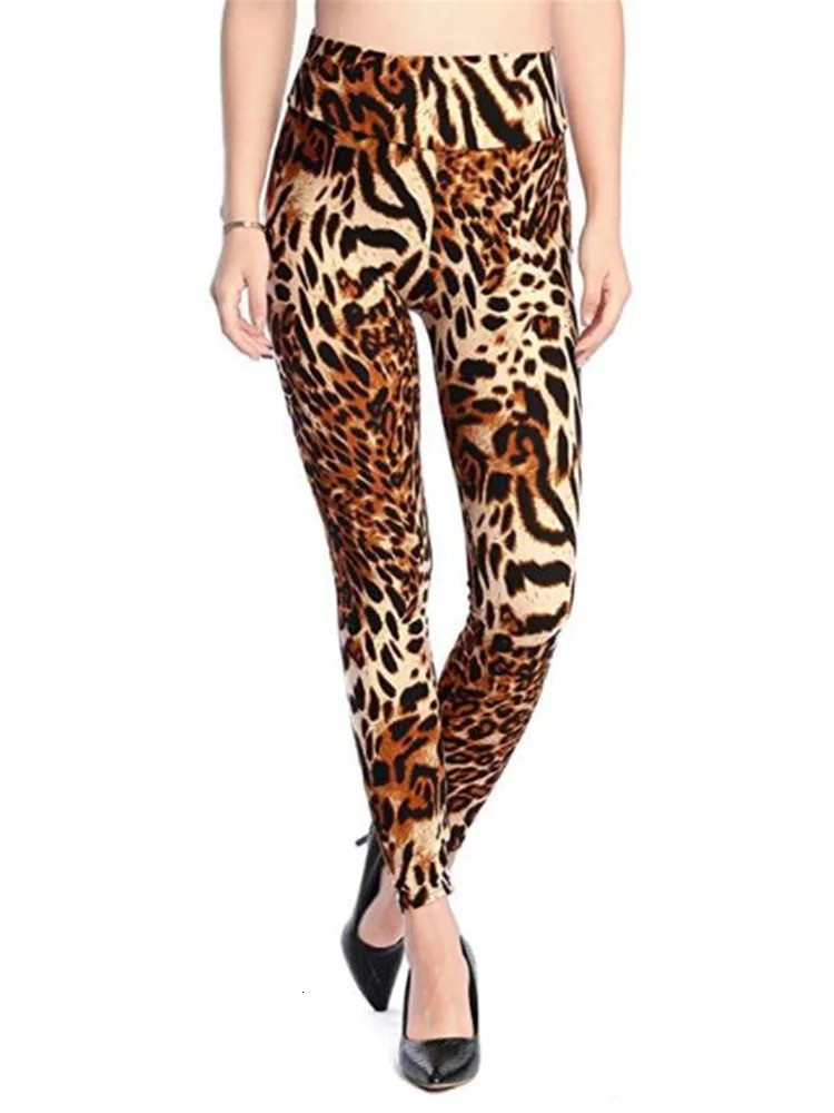 YSDNCHI Fashion Women Leggings Slim High Waist Elasticity Leggings Leopard Printing leggins Woman Pants Cotton Leggings 250303