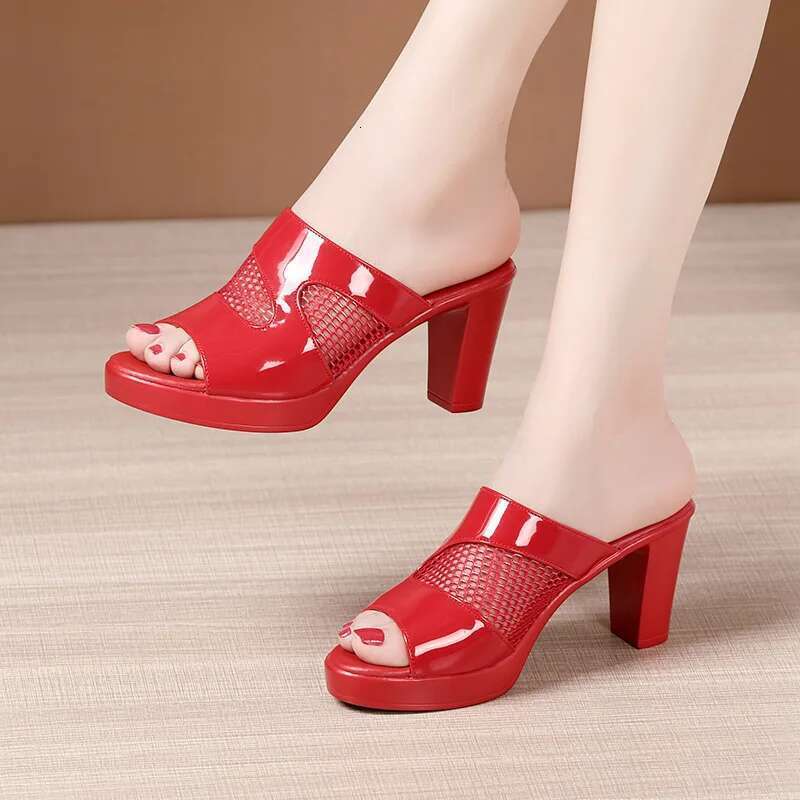 for quality sandals women 8cm high heel new 2025 summer size 32 33 42 43 platform open toe elegant fashion shoe white red