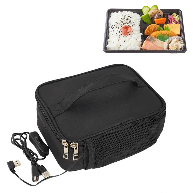 Ship from US Portable Car Electric Heating Lunch Box Food Warmer Container Outdoor Camping Bag Heater For Picnic Travel 250304FBB