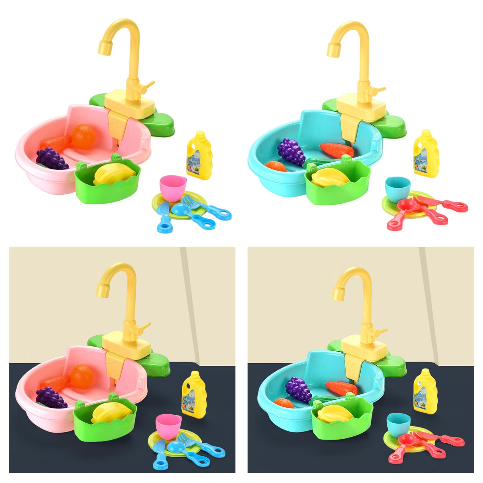 Boys Girls Kitchen Sink Toys Play House Pretend Role with Running Water