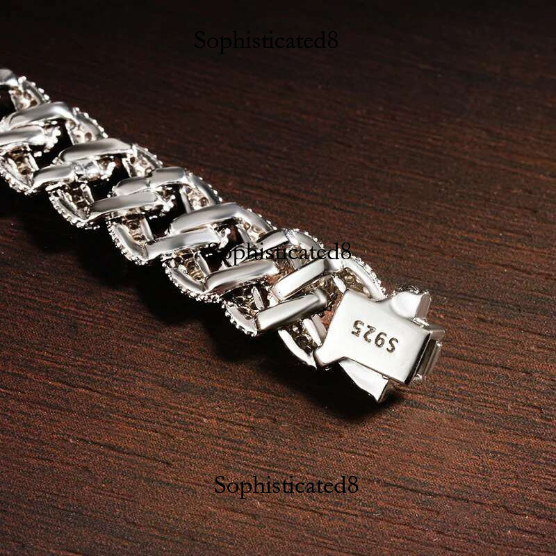 KNOBSPIN 8mm Cuban Bracelet 100% s Sterg Sier Plated Lab Grow Zircon Dia Tennis Bracelets for Women Man
