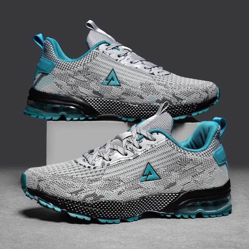 Mens Running Shoes Lightweight Soft Non-slip Tennis Shoes Mesh Breathable Lace-up Sports Shoes for Men SneakersC250304