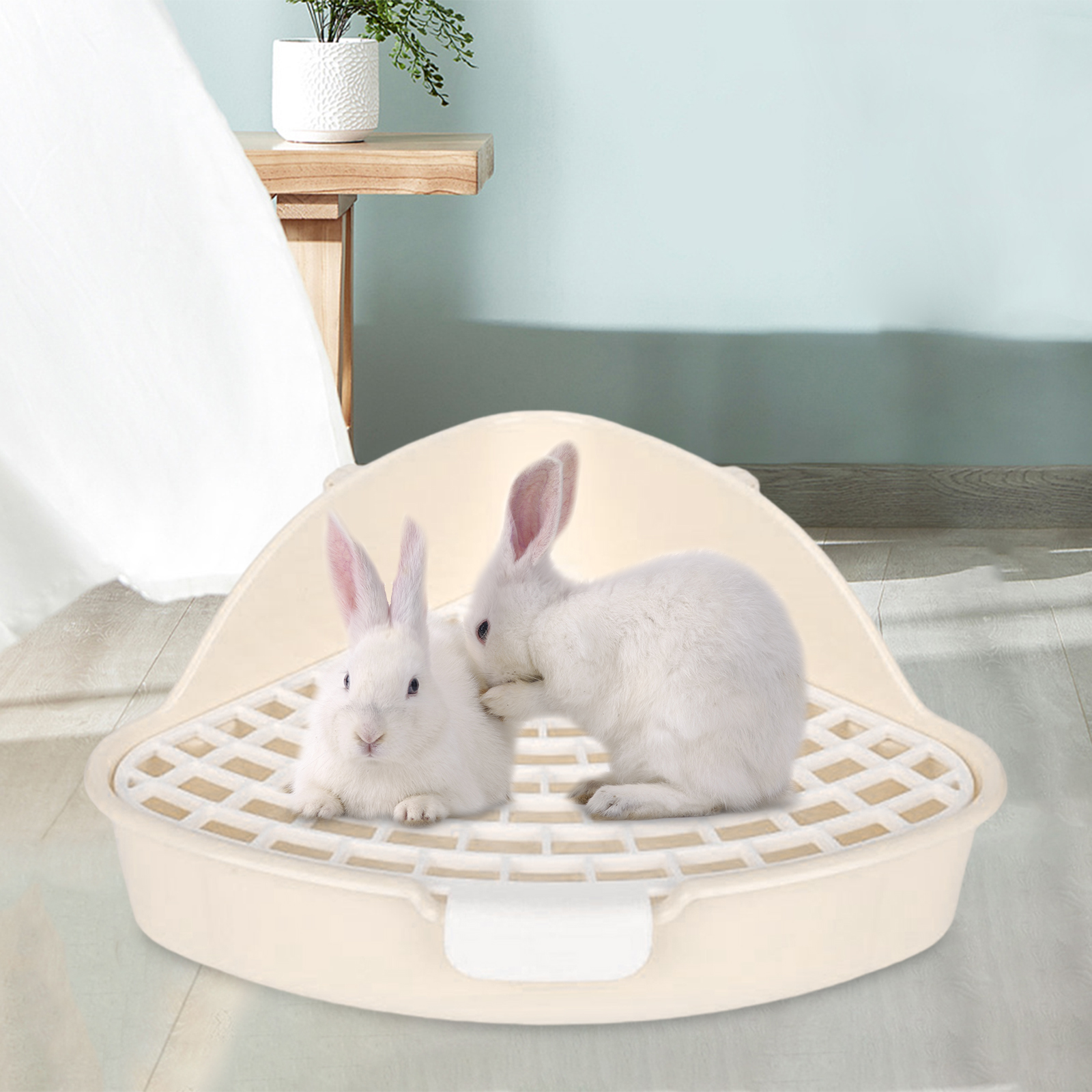Rabbit Litter Box Potty Triangle with Grid Pet Toilet for Chinchilla Rabbit Small Animals Pet Supplies