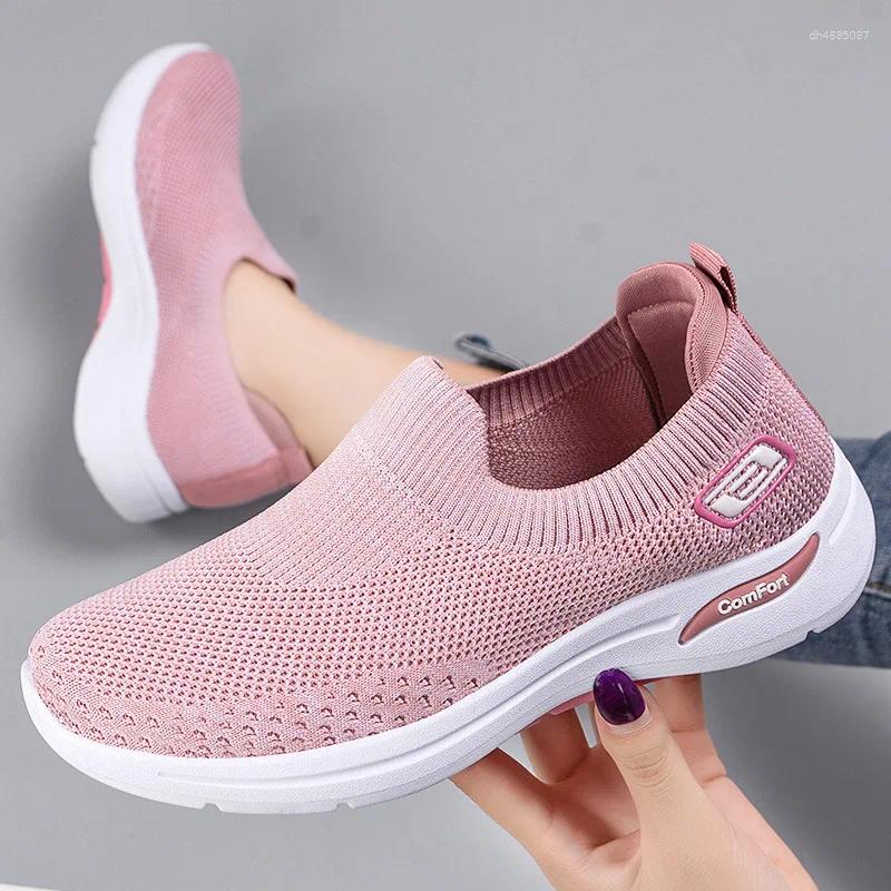 Casual Shoes 2025 Foreign Trade Women's Lightweight Soft Bottom Flat Fashion Breathable Sports For Women zhanyishengli